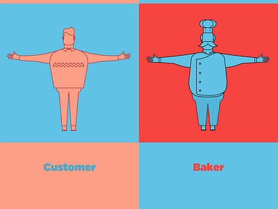 Bakers & Customers 4 animation baker burak beceren character design colorful customer flat graphic design mistikseftali