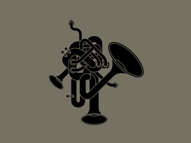 Manifold illustration graphic design brass trumpet trombone vector illustration manifold instrument music