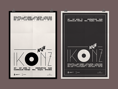 Posters of Ikonz by Krüw branding clean communication cool exhibition graphic design ikonz poster typography vector visual