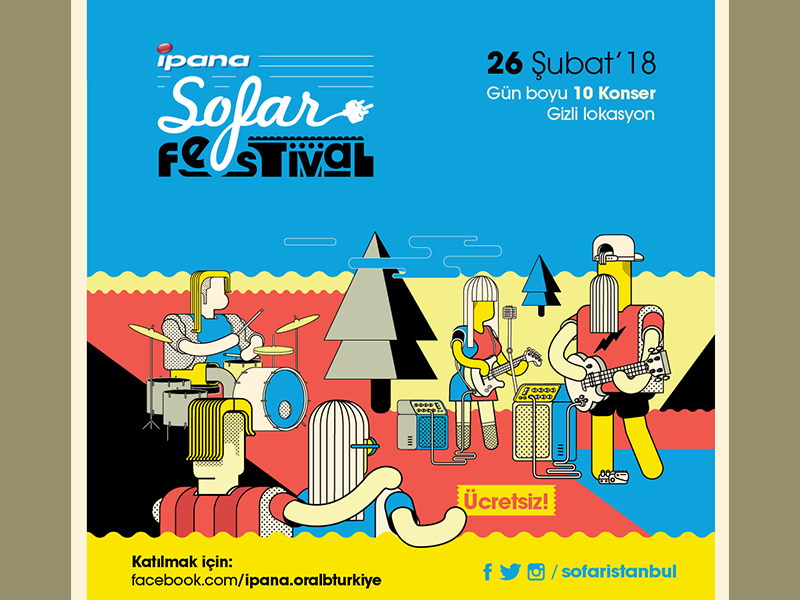 sofar festival 2018 burak beceren illustration graphic design vector character design design artwork drawing typography logo poster graphic branding