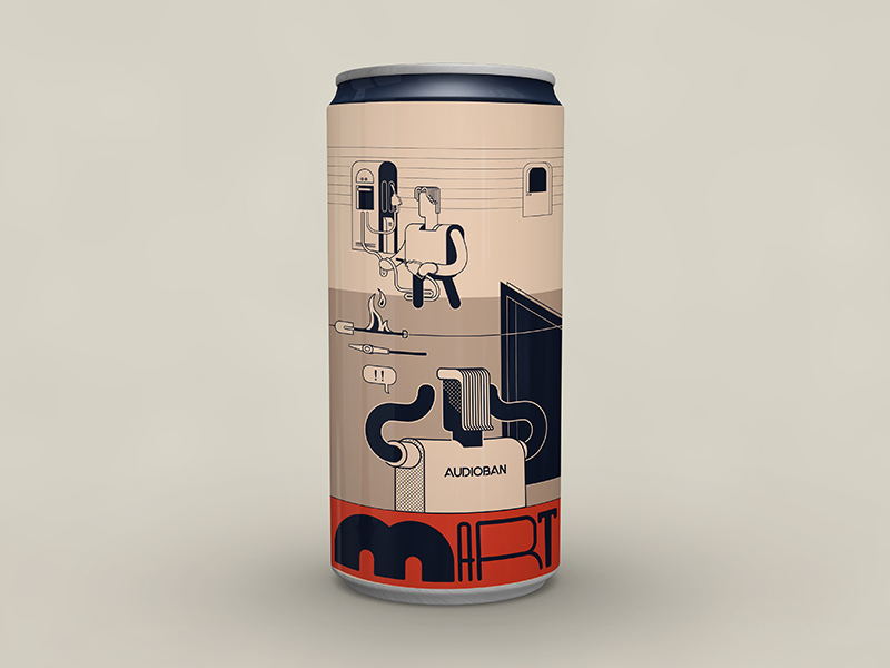 Audioban march beer can doodle sketch flyer music program calendar event audioban flat artwork typography drawing design character design vector graphic design illustration burak beceren gas station panic