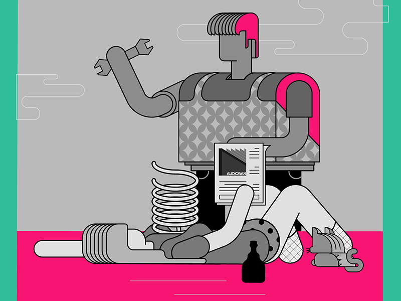 Audioban may version 2 worker doodle sketch flyer music program calendar event audioban flat artwork typography drawing design character design vector graphic design illustration burak beceren may