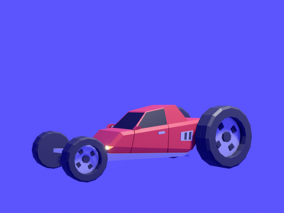 Breaking Proportions Car #2 3d car cartoon car low poly