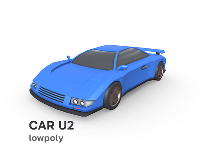 Car U2 Lowpoly 3d automotive blender car cartoon car design illustration low poly sportscar vehicles