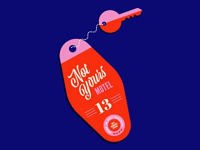 Not Yours illustration key keychain motel motel key retro vintage