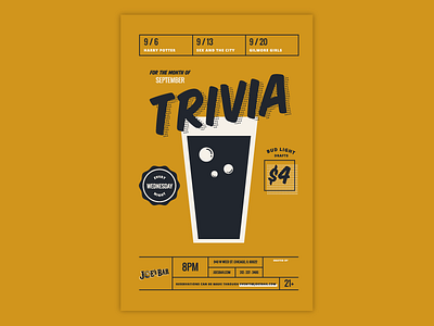 Trivia Night bar flyer poster retro trivia trivia night vintage