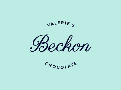 Valerie's Beckon Chocolate branding chocolate identity logo script