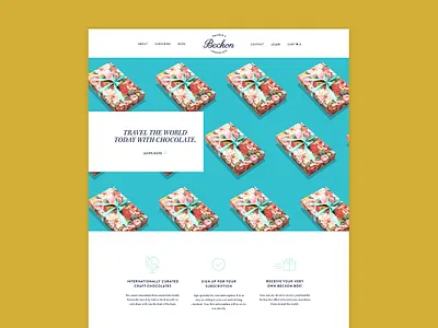 Valerie's Beckon Chocolate Subscription chocolate packaging subscription web design website