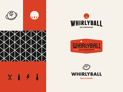 Playing With Whirlyball bar branding logo retro