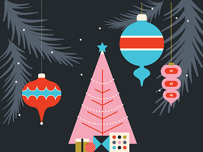 Christmas christmas design illustration mid century mid century modern retro