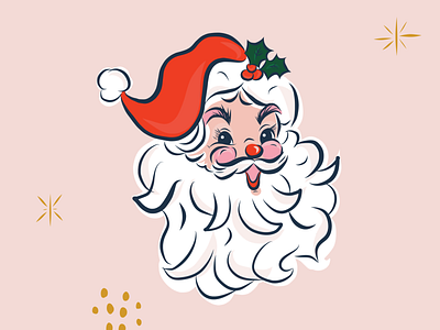 Santa Baby christmas design holidays illustration retro santa santa claus