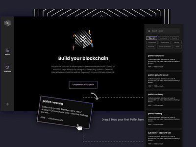 Substrate StartKit app blockchain drag and drop ethereum polkadot substrate website