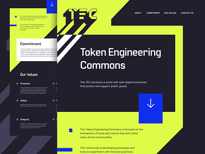 TEC - Token Engineering Commons branding commons design engineering layout logo token typography website