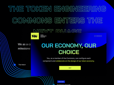 Token Engineering Commons - Configuration Dashboard app blockchain commons cryptocurrency design landing page ui website