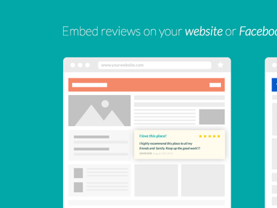 Embed review on website or Facebook facebook landing page rating reviews website