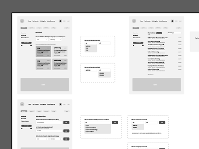 Wireframes grayscale illustrator wireframes