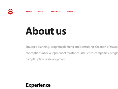 About us business consulting corporate growth myriad planning russia strategy success typography website