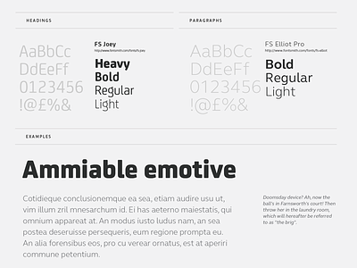 Ammiable emotive fs elliot fs joey type typography web