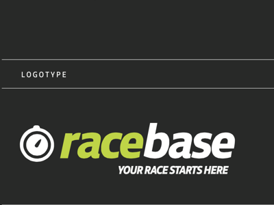 Logoype design icon identity logo race racebase sport stopwatch styleguide