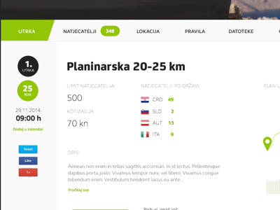 Planinarska elevation elevation api event google maps api green icons race racebase route single page sport