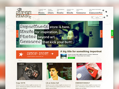 Superheadz grungy homepage old style website