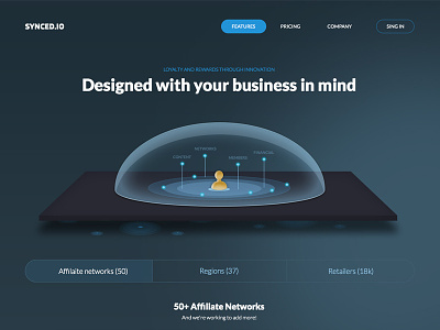 Features page affiliate api brands business cloud enterprise features icons merchants networks