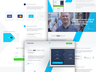 TransferWise - How It Works sections credit card how it works money one page payment transfer transferwise