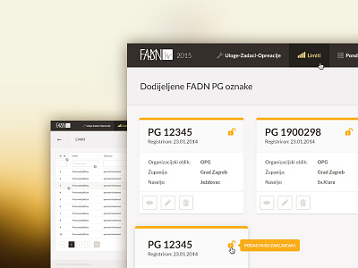 Dashboard agriculture app data edit farm software table