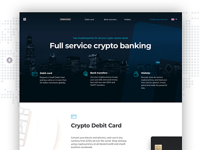 Full Service Crypto Banking banking blockchain cryptocurrency design landing page website