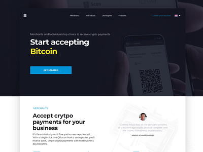 Payco Landing Page banking blockchain crypto payments cryptocurrency design landing page payment solution website