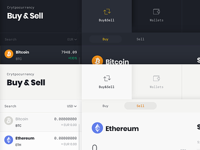 Buy and Sell app blockchain cryptocurrency dashboard exchange website