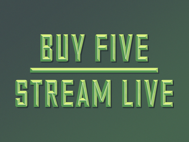 Buy Five | Stream Live bold type gradient green 3d type identity meraki cisco meraki