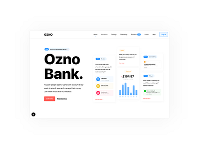#concepts - Ozno Bank Website bank design fintech minimal money product product design ui user experience user interface userinterface ux web