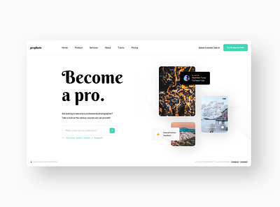 #concepts - Photography Courses Landing Page book courses design desktop interface interfaces minimal photo photography product design ui user experience user interface userinterface ux web