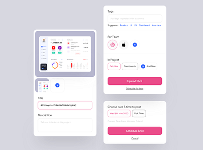#concepts - Dribbble Mobile Upload design dribbble mobile product design schedule shot ui upload user experience user interface userinterface ux