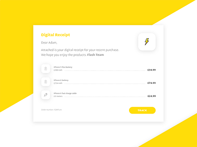 Daily UI #017 daily ui design email flat graphics minimal receipte simple ui user interface ux web