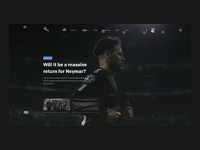 Sports News Landing Page barcelona design minimal neymar product design realmadrid sport ui user experience user interface userinterface ux web website