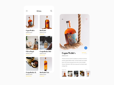 Mobile Whisky Store app daily ui dailyui design flat interface minimal mobile product product design ui user experience user interface userinterface ux web whiskey whisky