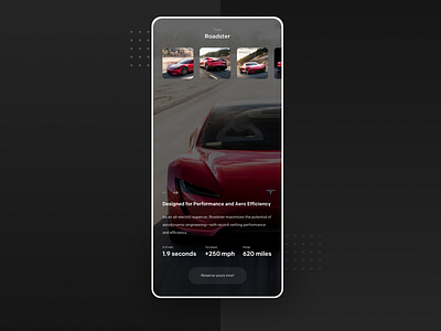 Tesla Roadster Mobile app car interface order product design roadster tesla ui user experience user interface userinterface ux