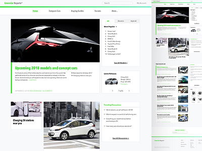 Green Car Reports electric car ev graphic design grid interaction design ui user experience user interface web design website