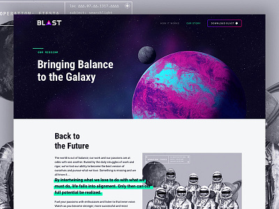 Blast - Our Story about us desktop graphic design graphics interface mobile space ui user interface web web design website