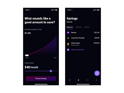 Blast app dark mode design dribbble figma finance fintech gaming interface ios mobile product design savings space ui user experience user interface ux