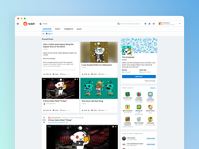 Profile Showcase for Reddit Creators design reddit ui user profile ux web