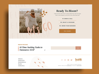 Boho Website Template Footer / CTA