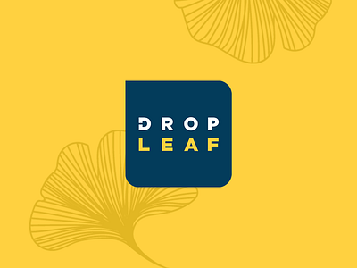 DropLeaf Communications Logo agency communications ginkgo leaf logo