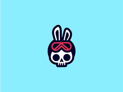Snowboarder Skull Bunny bunny goggles gothic punk rabbit skull snowboarder winter sports