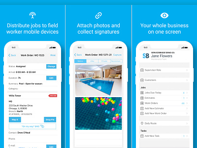 App Store Screens app design app store app store previews app ux field service management iphone servicebridge