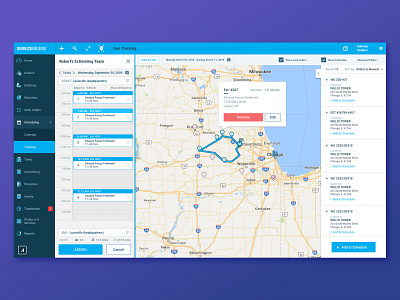 Routing map mapping routing scheduling service bridge servicebridge traveling salesman user experience design