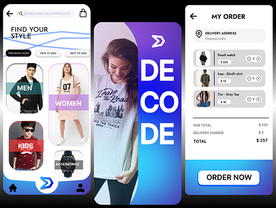 ONLINE CLOTHING APP - DECODE app branding cloth clothing app design fashion logo new online app online shop ui ui ui app ux