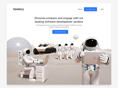 PANGEA series astronauts business c4d character cinema 4d computer illustration ipad island moon octane space vector webdesign webpage